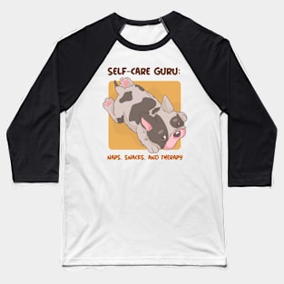 Self-Care Guru- Naps, Snacks, and Therapy Mental Health Baseball T-Shirt